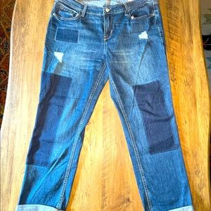 Patch work boyfriend style jeans